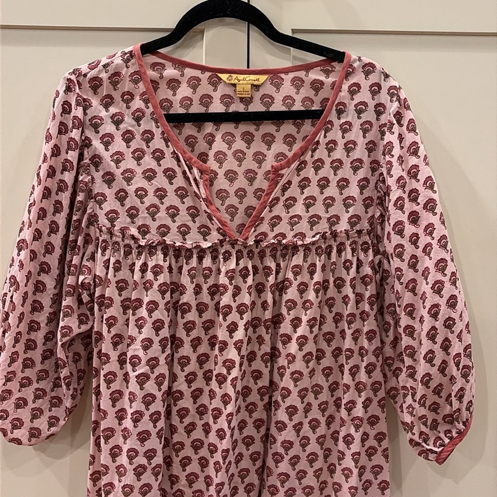 Rare Pink Floral April Cornell Kaftan; Size Small - Picture 2 of 6